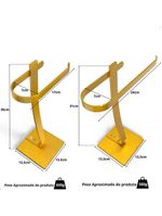 Porta Papel Higiênico De Chão E Toalha Lavabo Dourados