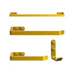 Kit Acessórios Para Banheiro Dourado 4 Peças Plus