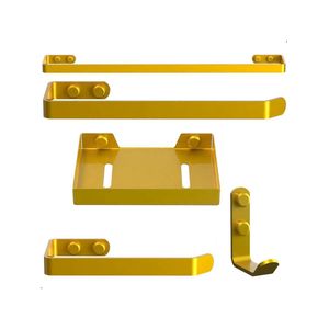 Kit Acessórios Para Banheiro Dourado 5 Peças Plus