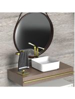 Toalheiro Para Banheiro Porta Toalha Lavabo Bancada Dourado