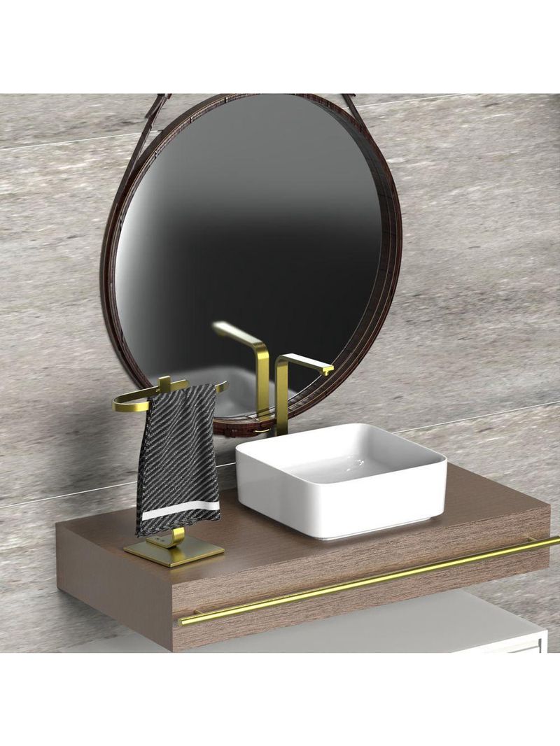 Toalheiro Para Banheiro Porta Toalha Lavabo Bancada Dourado