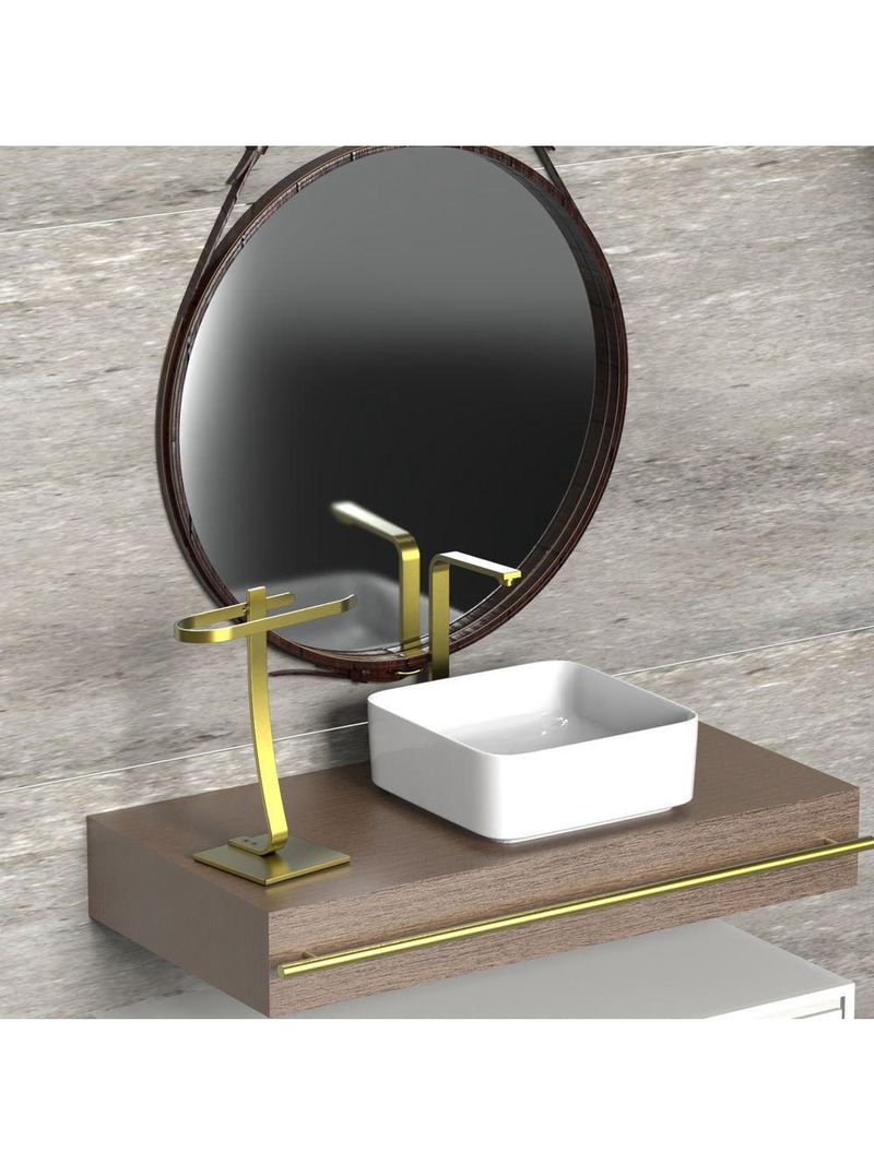 Toalheiro Para Banheiro Porta Toalha Lavabo Bancada Dourado
