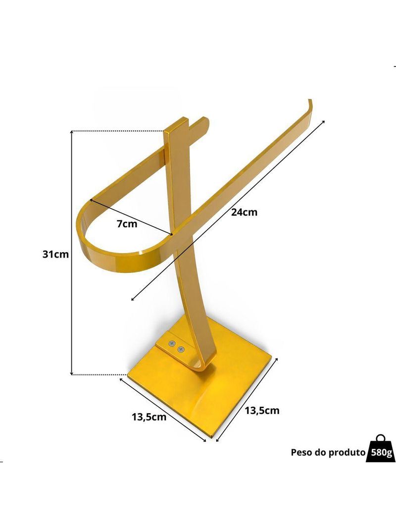 Toalheiro Para Banheiro Porta Toalha Lavabo Bancada Dourado