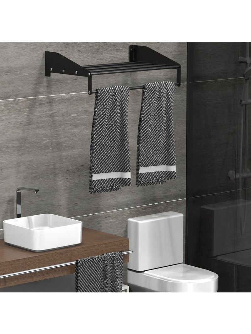 Suporte Para Toalha De Banho Toalheiro Hotel Pretotallin