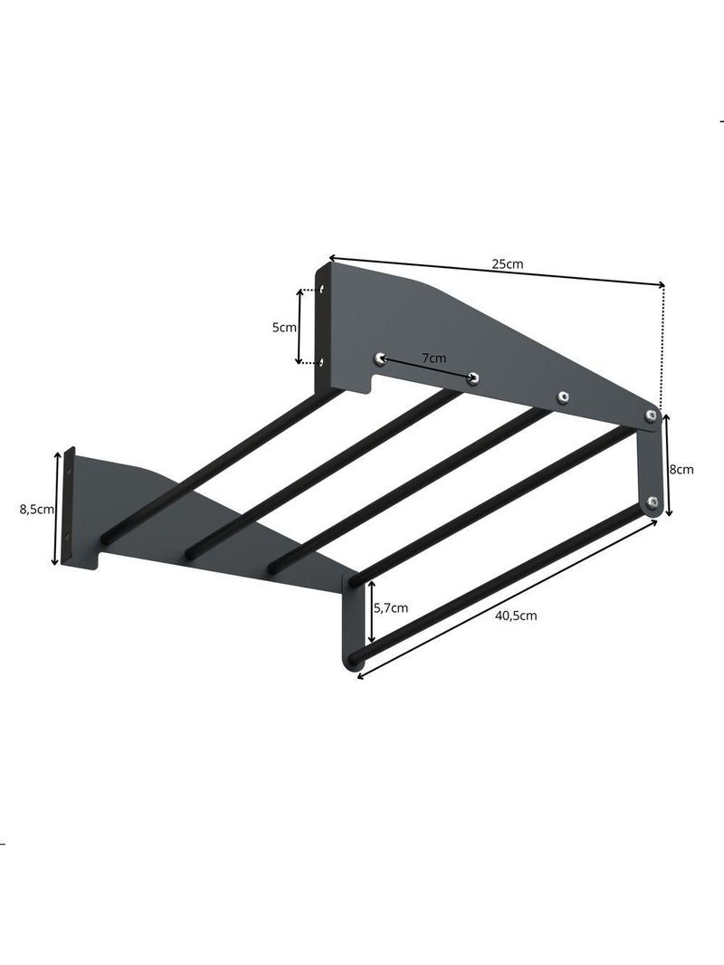 Suporte Para Toalha De Banho Toalheiro Hotel Pretotallin