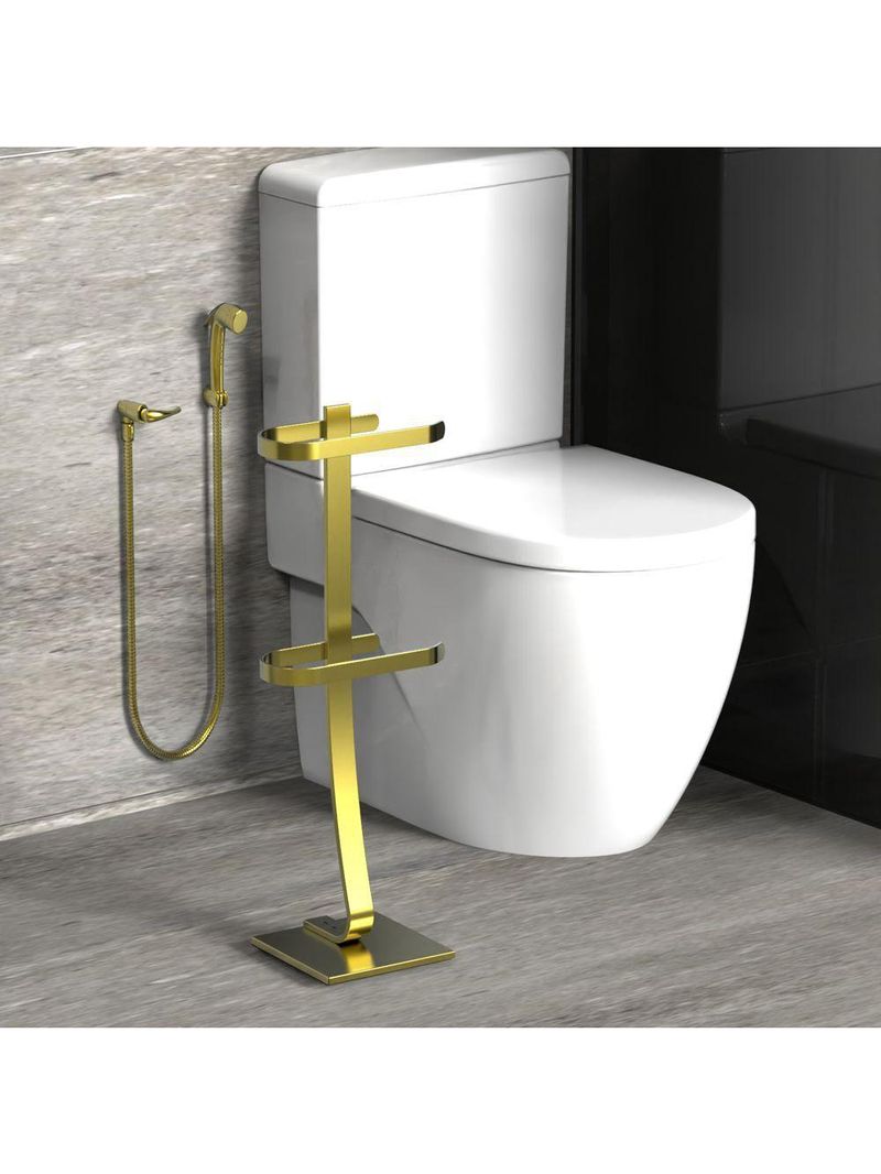 Porta Papel Higiênico De Chão Suporte Papeleira Douradad