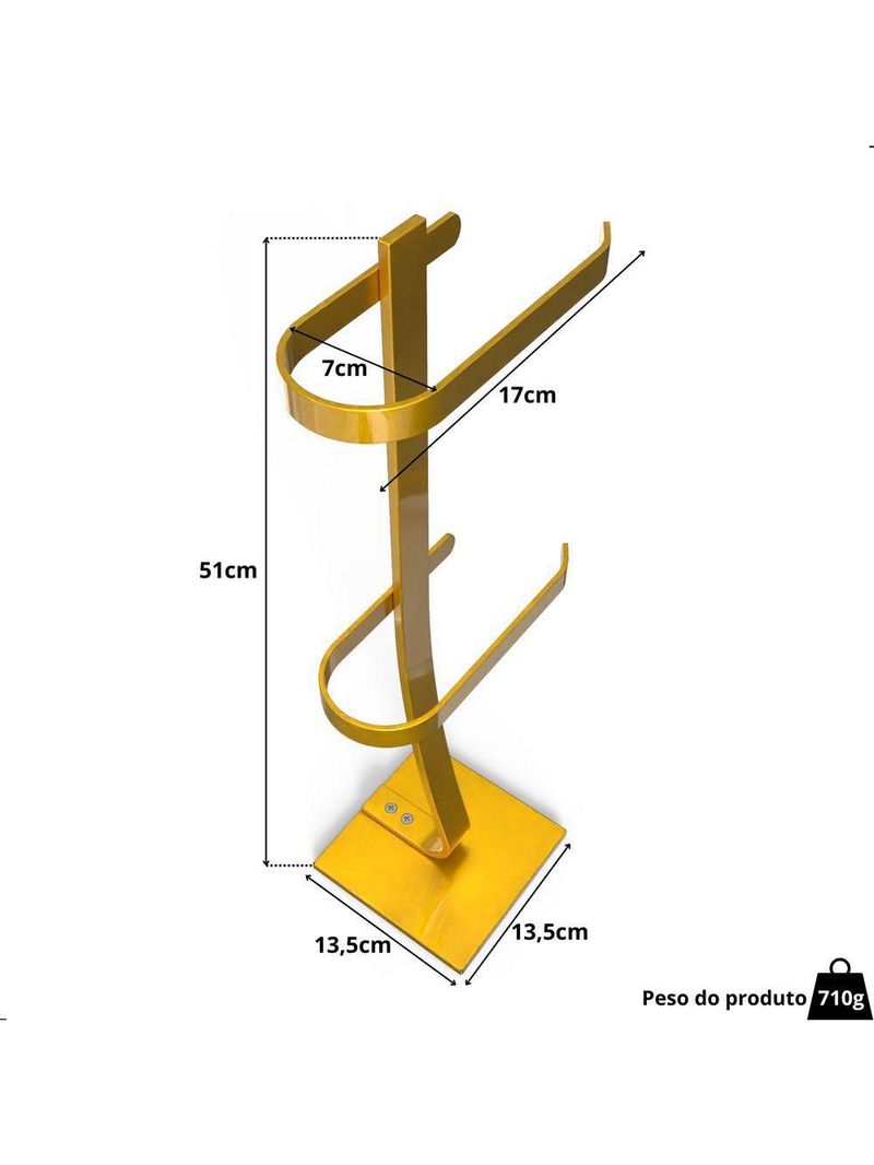 Porta Papel Higiênico De Chão Suporte Papeleira Douradad