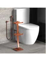 Porta Papel Higiênico De Chão Suporte Papeleira Rose Goldd