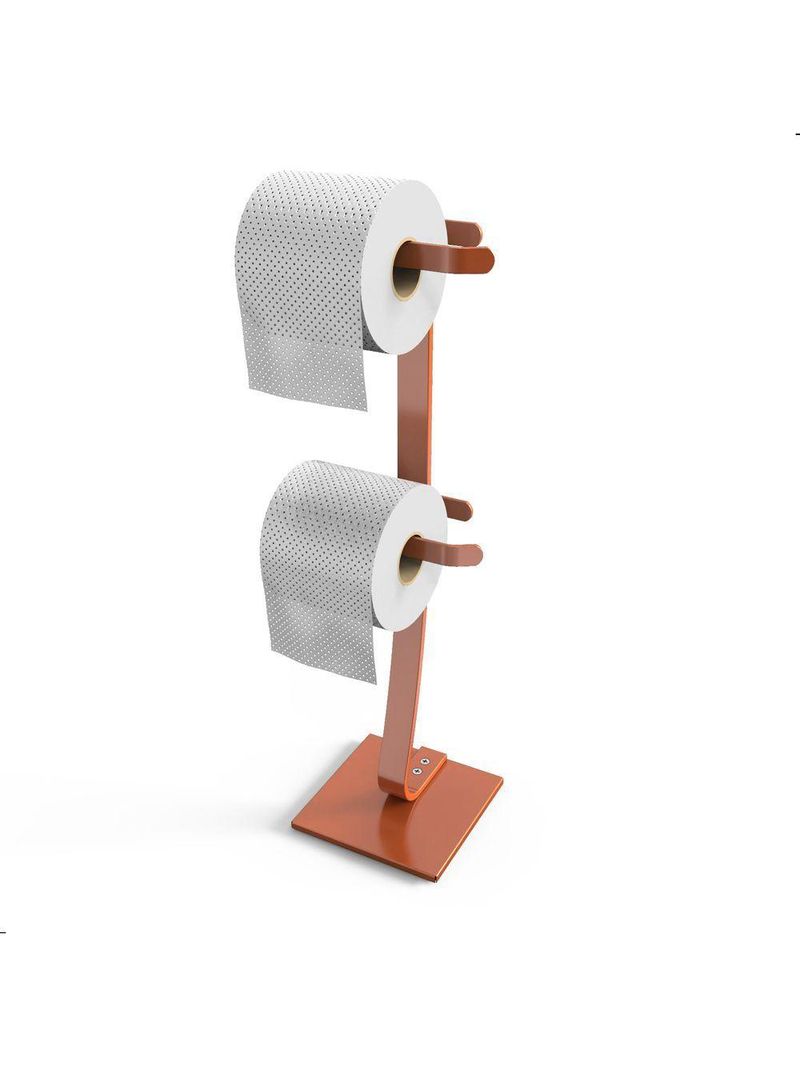 Porta Papel Higiênico De Chão Suporte Papeleira Rose Goldd