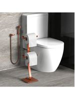 Porta Papel Higiênico De Chão Suporte Papeleira Rose Goldd