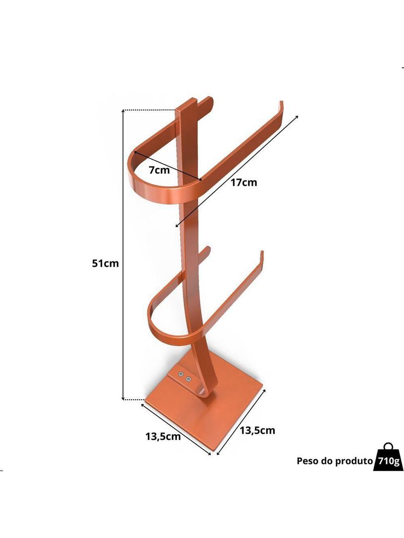 Porta Papel Higiênico De Chão Suporte Papeleira Rose Goldd