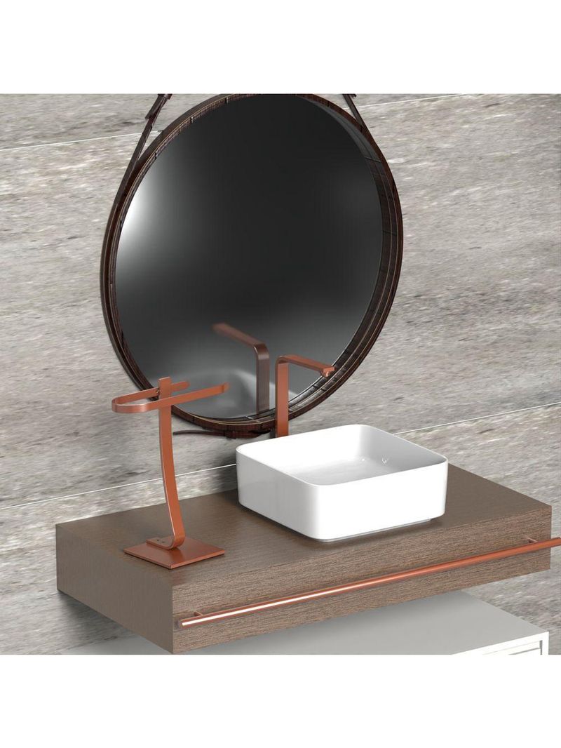 Toalheiro Banheiro Porta Toalha Lavabo Bancada Rose Gold