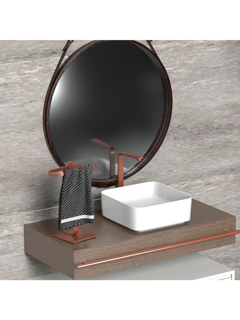 Toalheiro Banheiro Porta Toalha Lavabo Bancada Rose Gold