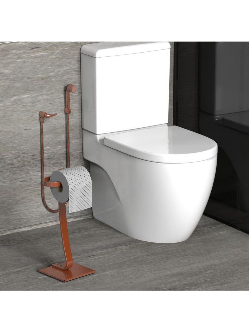 Porta Papel Higiênico De Chão Suporte Papeleira Rose Golds