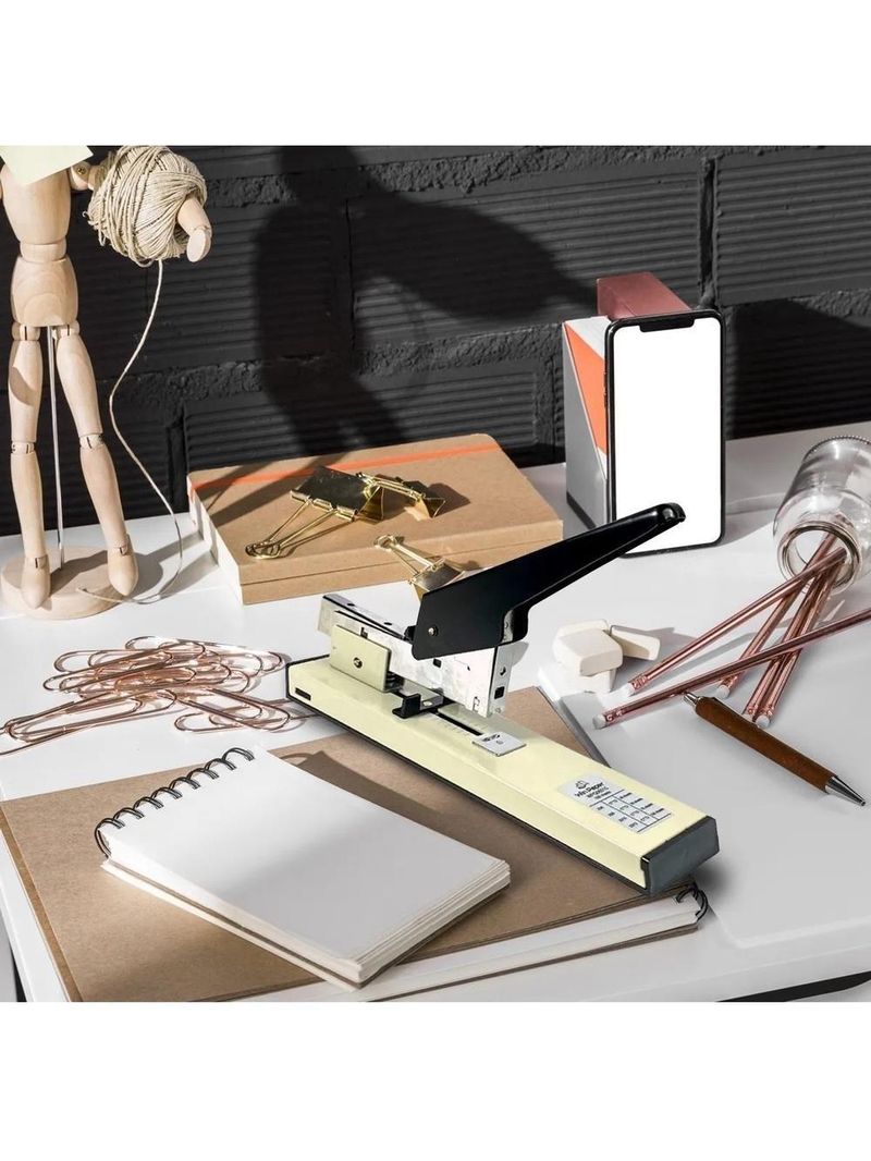 Grampeador Profissional Folhas Executivo 100 Gigante Mesa Bancada Escritorio Grande Reforçado