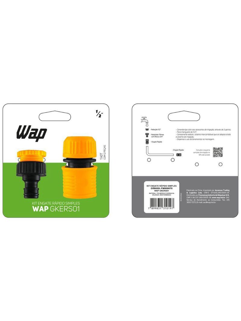 Kit Engate Rápido Simples Wap Gkers01 Conexão Tipo Click