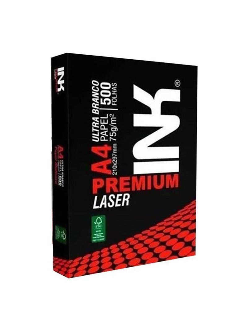 Papel Sulfite A4 75g 500 Folhas Premium Laser Branco - Ink