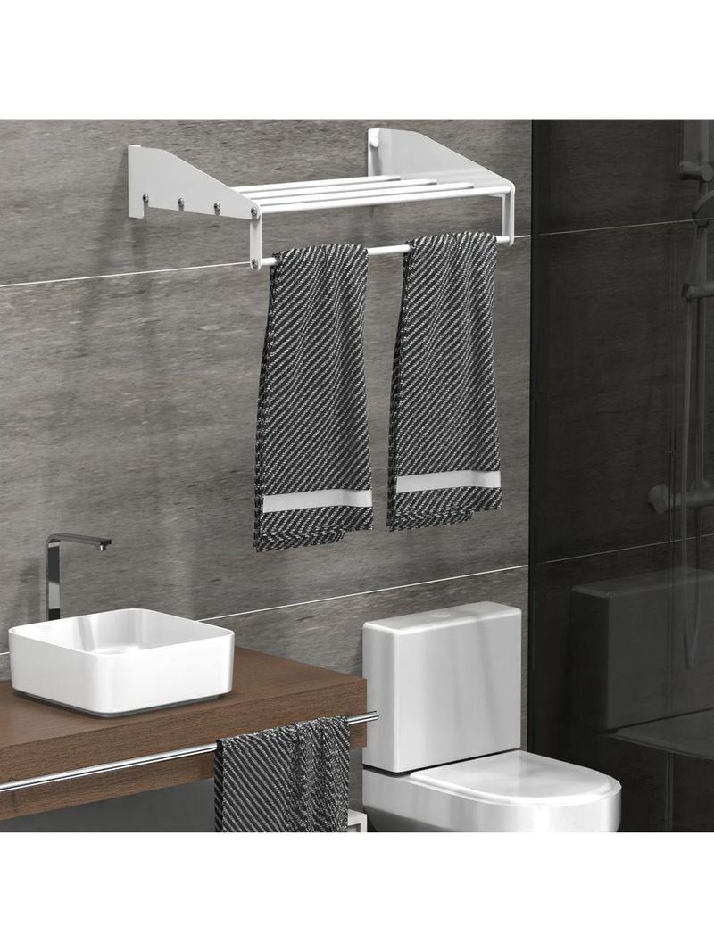 Suporte Para Toalha De Banho Toalheiro Hotel Brancotallin
