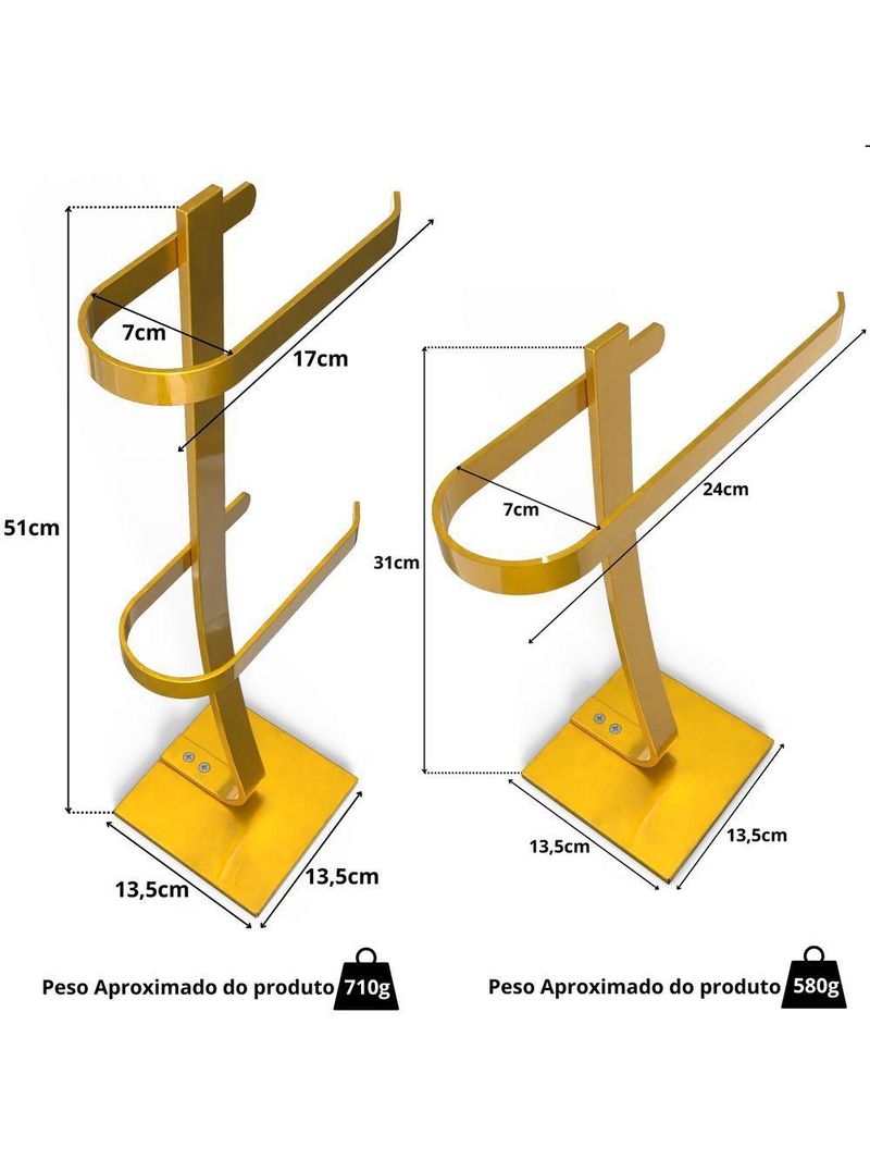 Porta Papel Higiênico De Chão E Toalha Lavabo Douradod