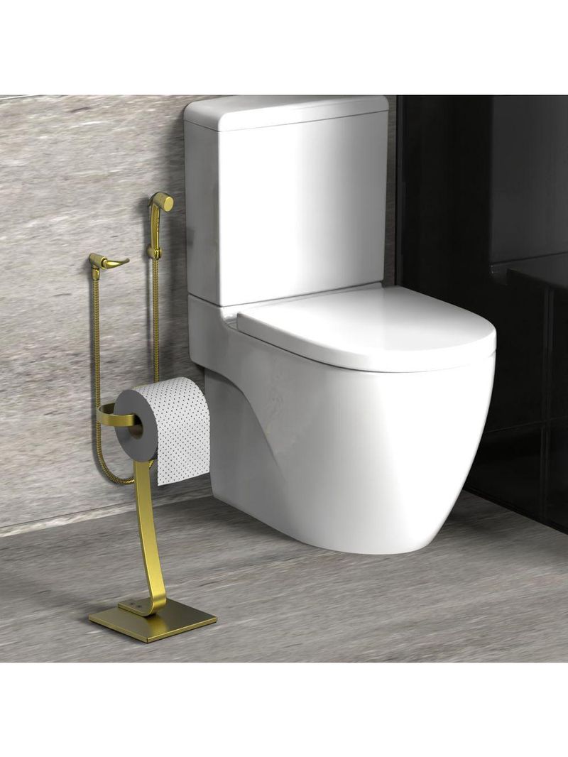 Porta Papel Higiênico De Chão Suporte Papeleira Douradas