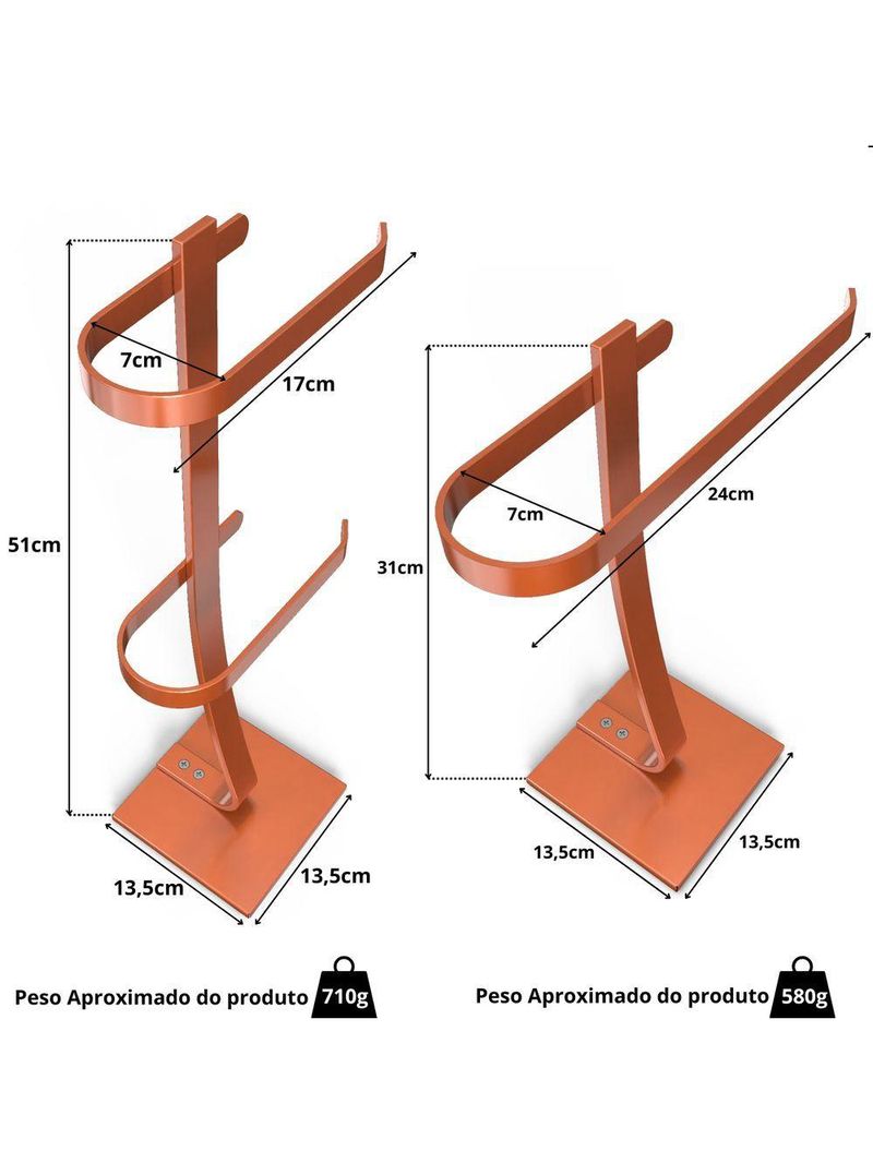 Porta Papel Higiênico De Chão E Toalha Lavabo Rose Goldd