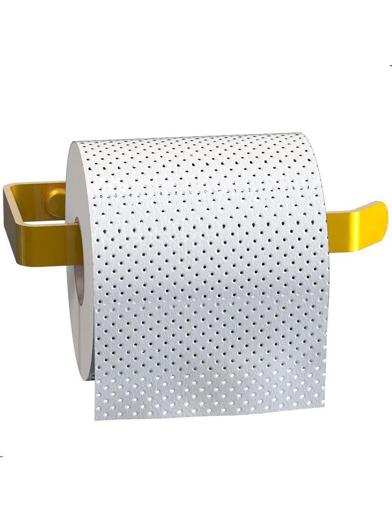 Suporte Porta Papel Higiênico De Parede Dourado Plus