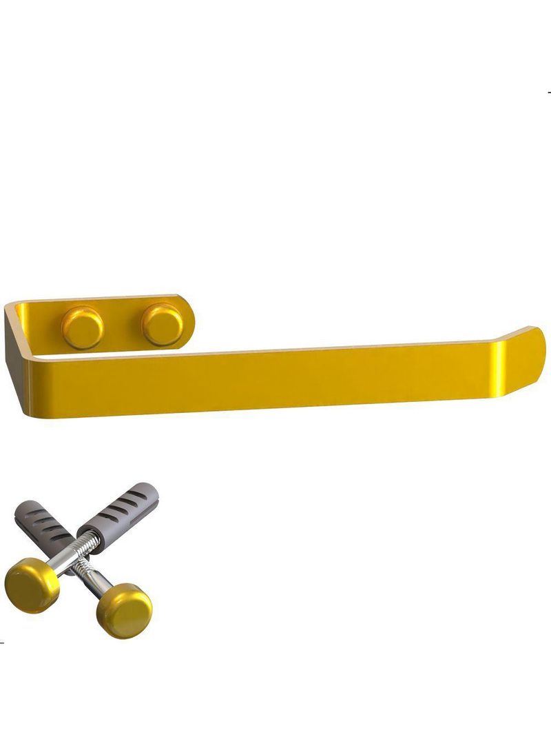 Suporte Porta Papel Higiênico De Parede Dourado Plus