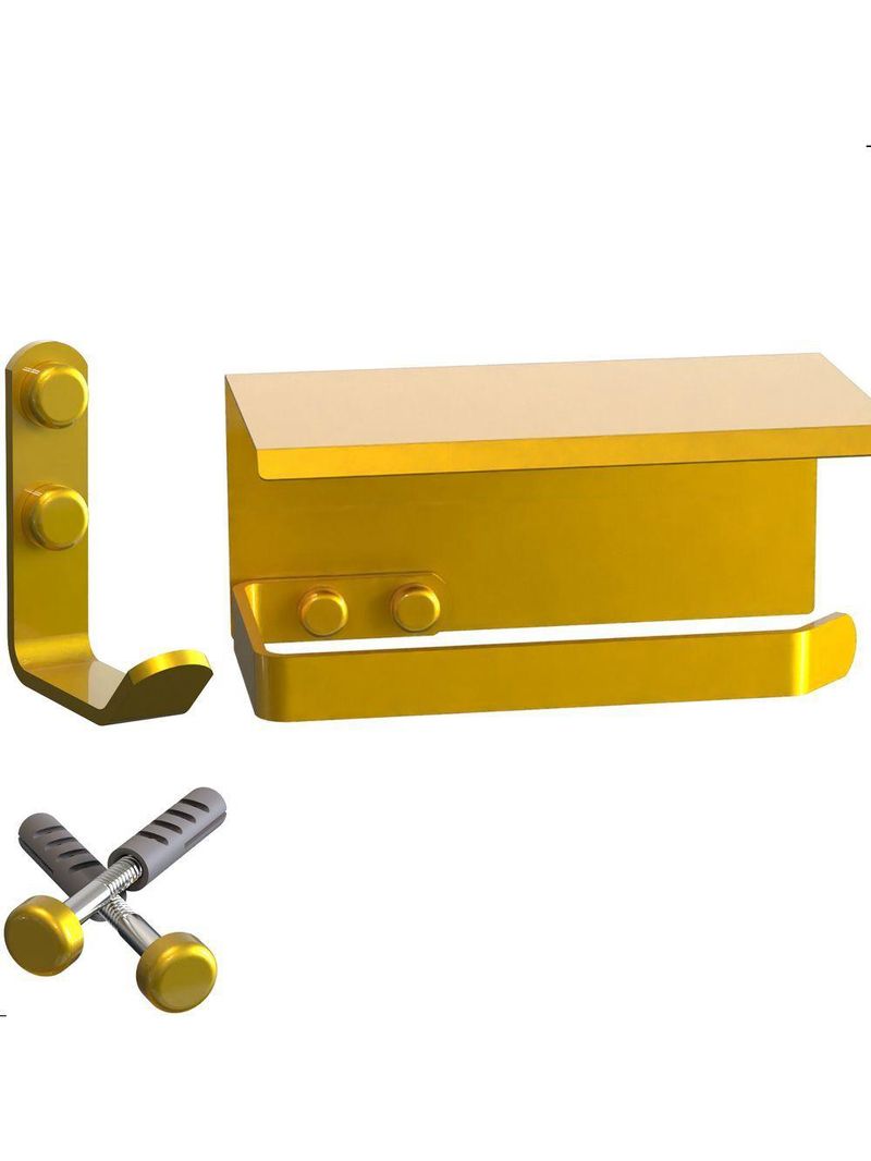 Kit Acessórios Para Banheiro Dourado 6 Peças Max