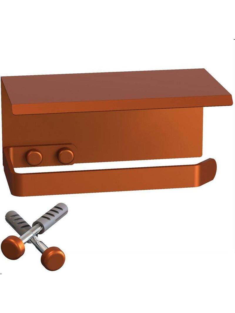 Suporte Porta Papel Higiênico De Parede Rose Gold Max