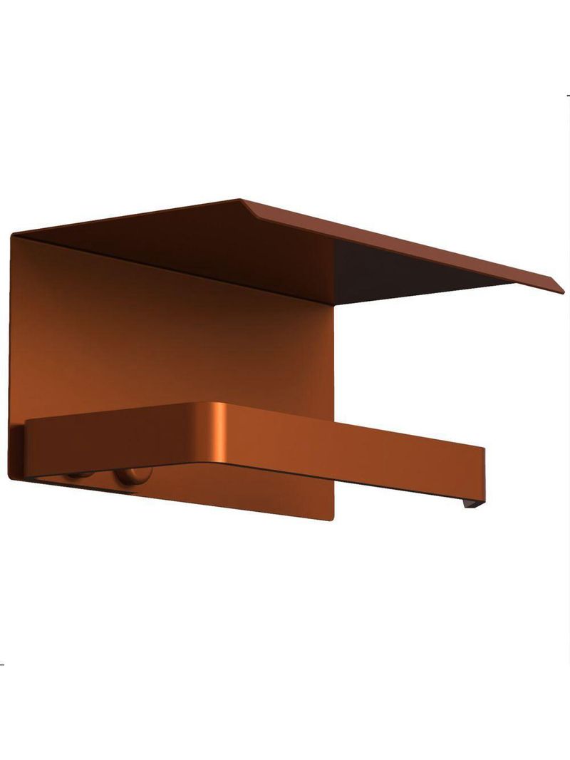 Suporte Porta Papel Higiênico De Parede Rose Gold Max