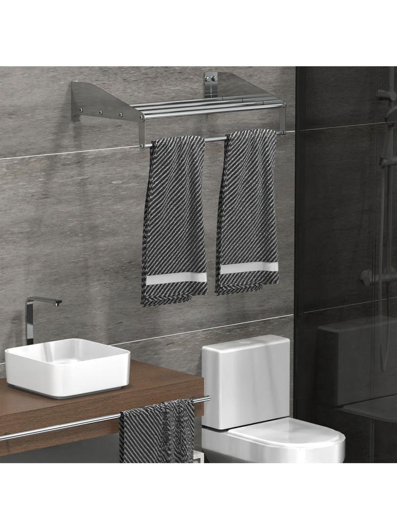 Suporte Para Toalha De Banho Toalheiro Hotel Inox Tallin