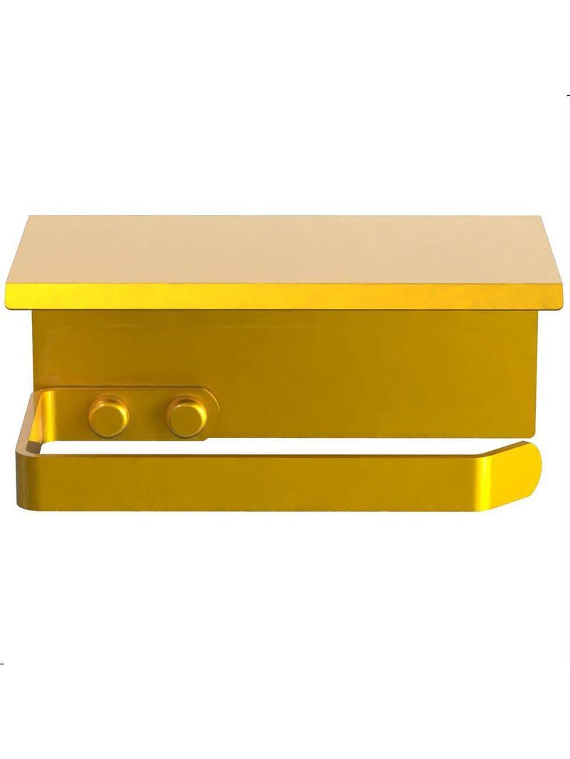 Suporte Porta Papel Higiênico De Parede Dourado Max