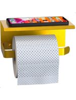 Suporte Porta Papel Higiênico De Parede Dourado Max