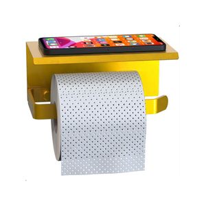 Suporte Porta Papel Higiênico De Parede Dourado Max