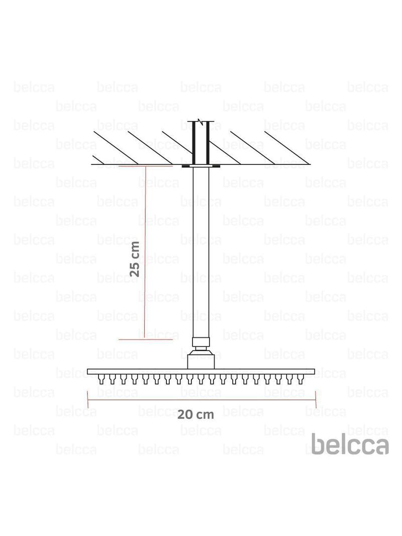 Chuveiro Ducha Slim Quadrado De Teto 20x20cm Dourado Belcca - Cdt01-dr