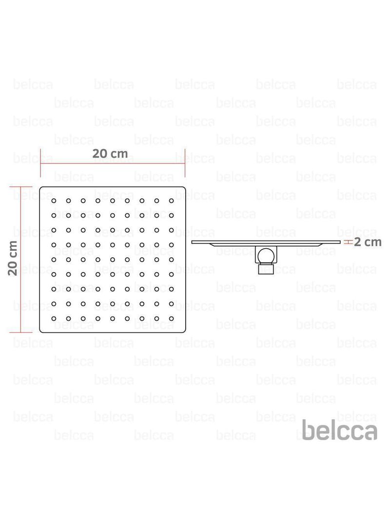 Chuveiro Ducha Slim Quadrado De Teto 20x20cm Dourado Belcca - Cdt01-dr