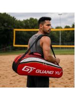 Mochila Raqueteira Tênis Esportiva Multiuso Bolsa Dupla Raquete Beach Badminton Bolsos Alça Profissional Vermelha