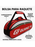 Mochila Raqueteira Tênis Esportiva Multiuso Bolsa Dupla Raquete Beach Badminton Bolsos Alça Profissional Vermelha