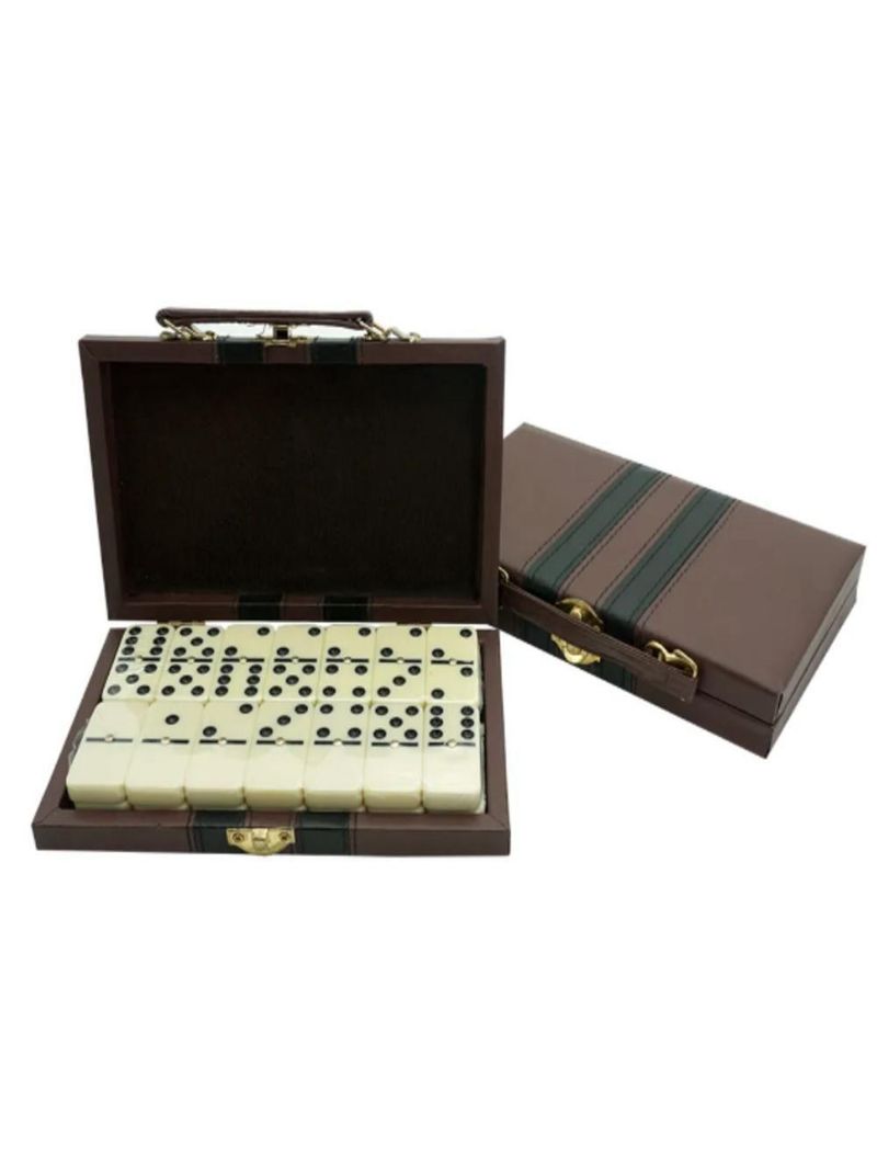 Domino Profissional 28 Pecas Osso Com Maleta Luxo Jogo Profissional Estojo Caixa Completo