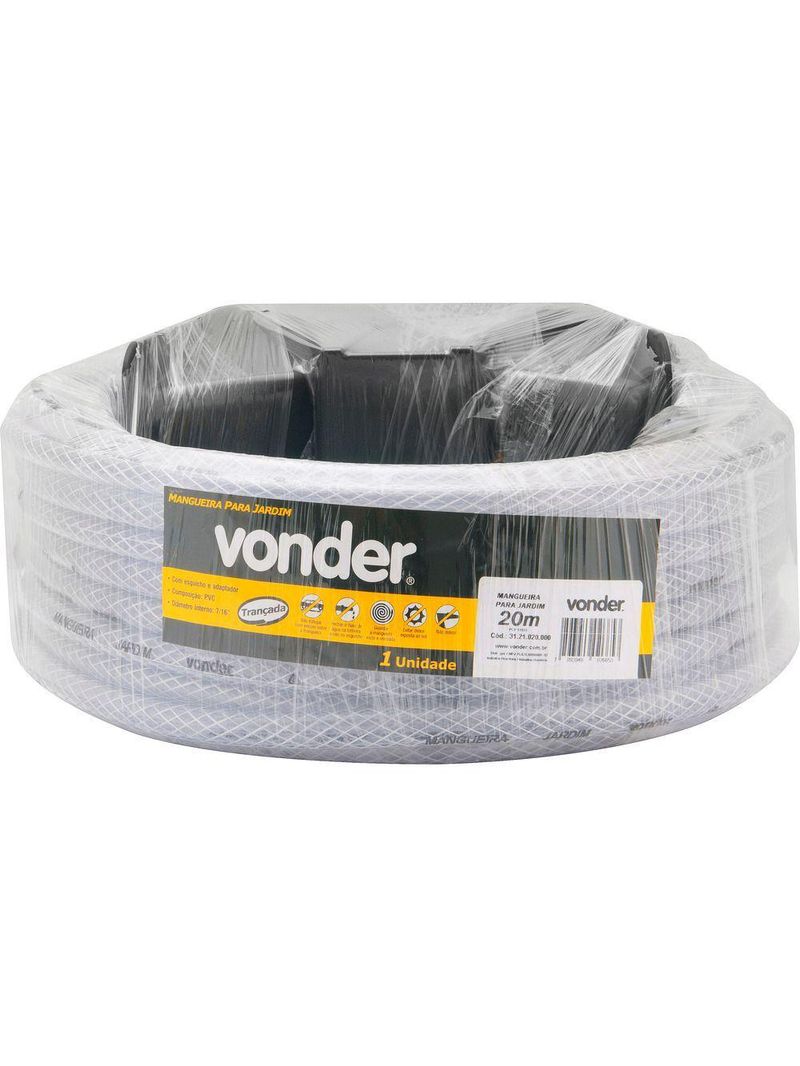 Mangueira Para Jardim 7-16 Transparente Trancada Suporte Co