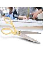 Tesoura Aço Inoxidável Alfaiate Costura Tecido Profissional Cor:dourado