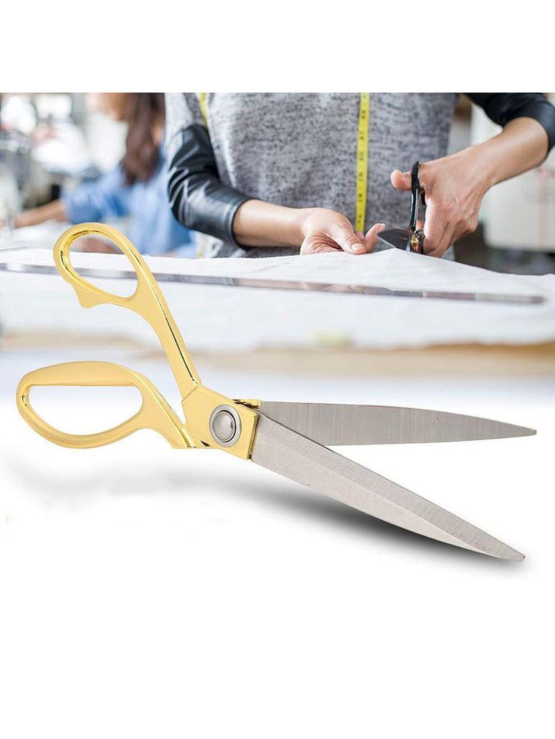 Tesoura Aço Inoxidável Alfaiate Costura Tecido Profissional Cor:dourado