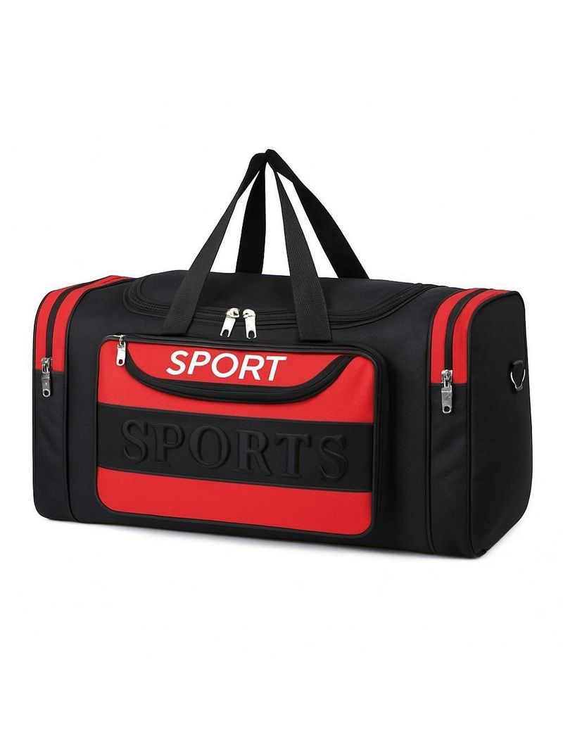 Mochila Esportiva Viagem Treino Bolsa De Mao Multiuso Mala Bordo Sacola Academia Com Bolsos Vermelha