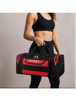 Mochila Esportiva Viagem Treino Bolsa De Mao Multiuso Mala Bordo Sacola Academia Com Bolsos Vermelha