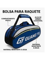 Raqueteira Bolsa Dupla Profissional Mochila Tenista Raquetes Tenis Beach Tennis Badminton Com Bolso E Alca Removivel