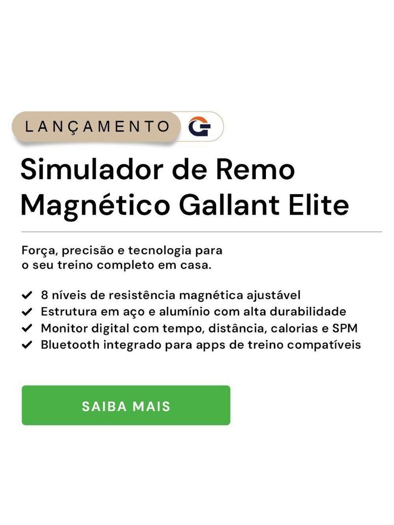 Remo Magnético Seco Indoor Gallant Elite (GRS03HMGB-PT)