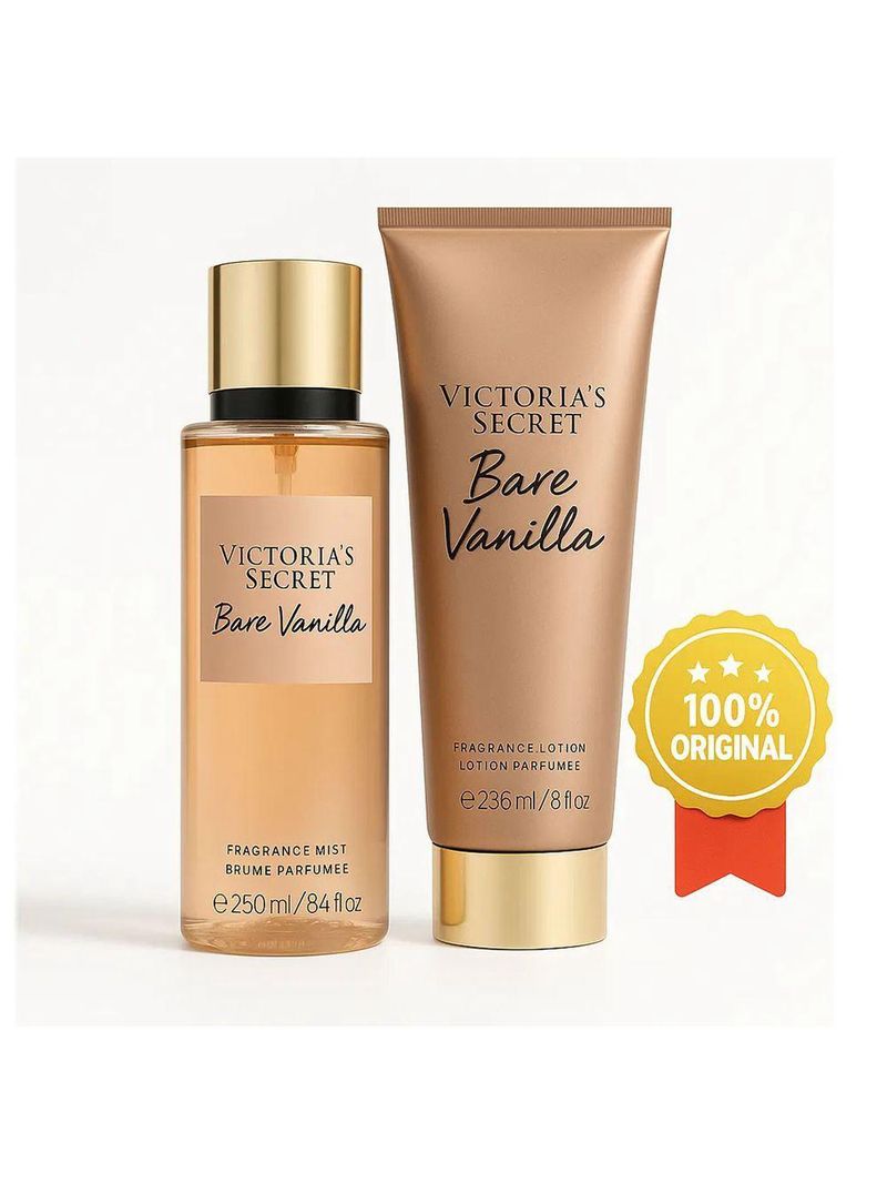 Victoria's Secret Bare Vanilla Body Splash 250ml + Loção Creme Corporal 236ml