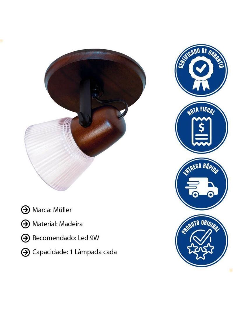 Spot Muller Country 1 Lâmpada Com Tulipa Envelhecido 011e