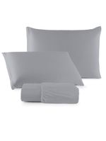 Jogo cama lençol sonnet king malha lisa 100% algodão macio 3 peças - cinza