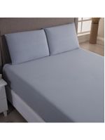 Jogo cama lençol sonnet king malha lisa 100% algodão macio 3 peças - cinza
